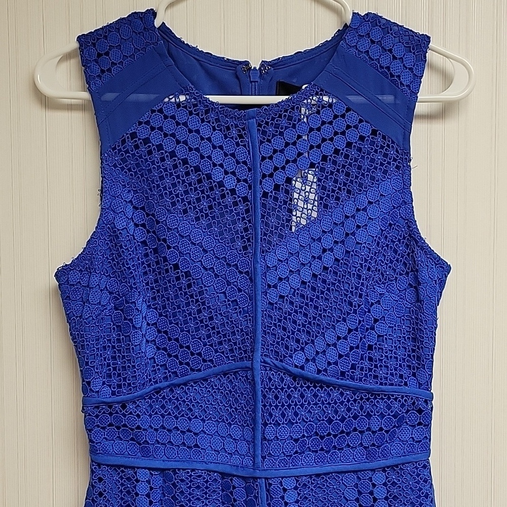 Adelyn Rae Royal Blue Midi Dress Allover Lace Sz Small New summer wedding guest - Picture 4 of 10